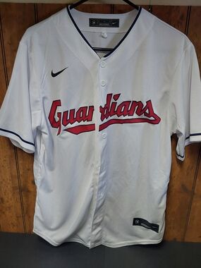 Nike Guardians White Baseball Jersey with Red Script